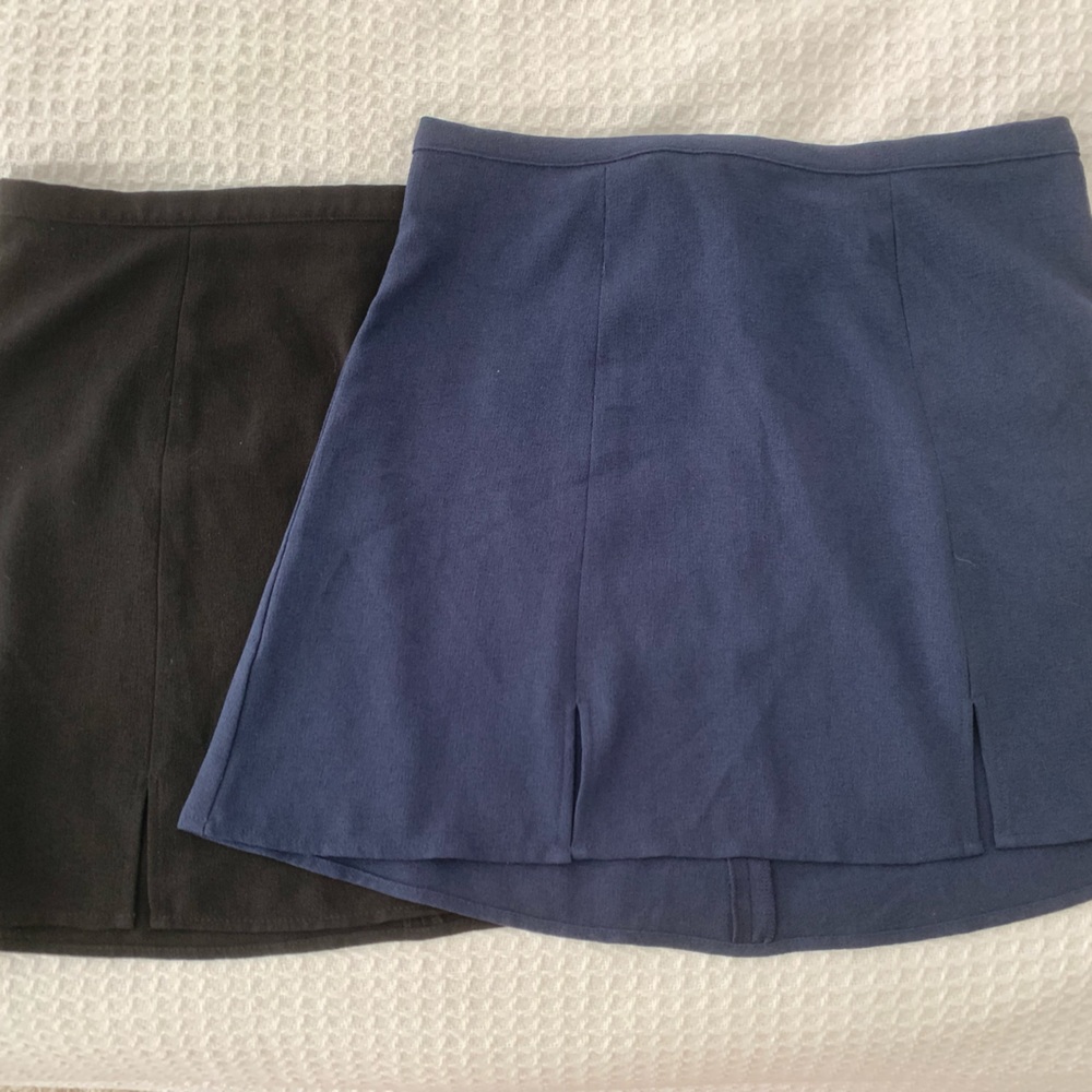 AMERICAN APPAREL Set of 2x Mini Skirts Black/Navy